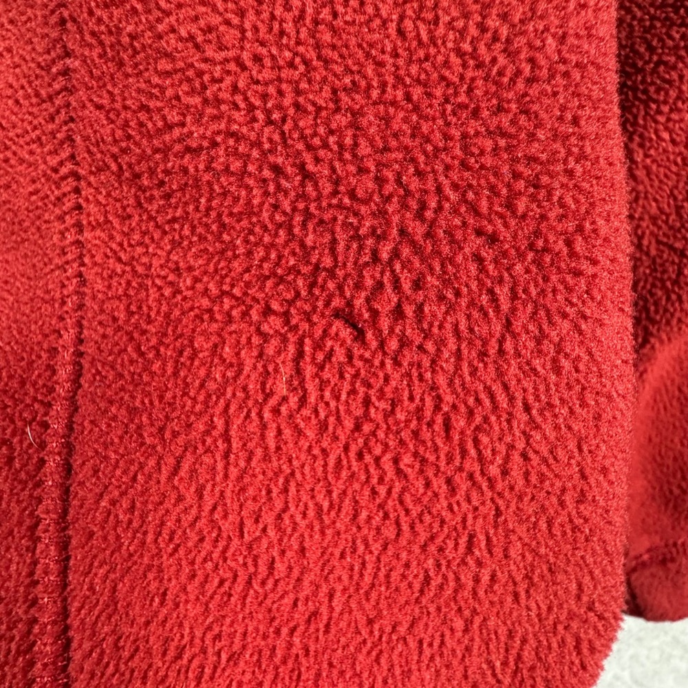 Croft & Barrow Mens Red Fleece Quarter Zip Pullover Sweater Size Medium - Picture 6 of 7